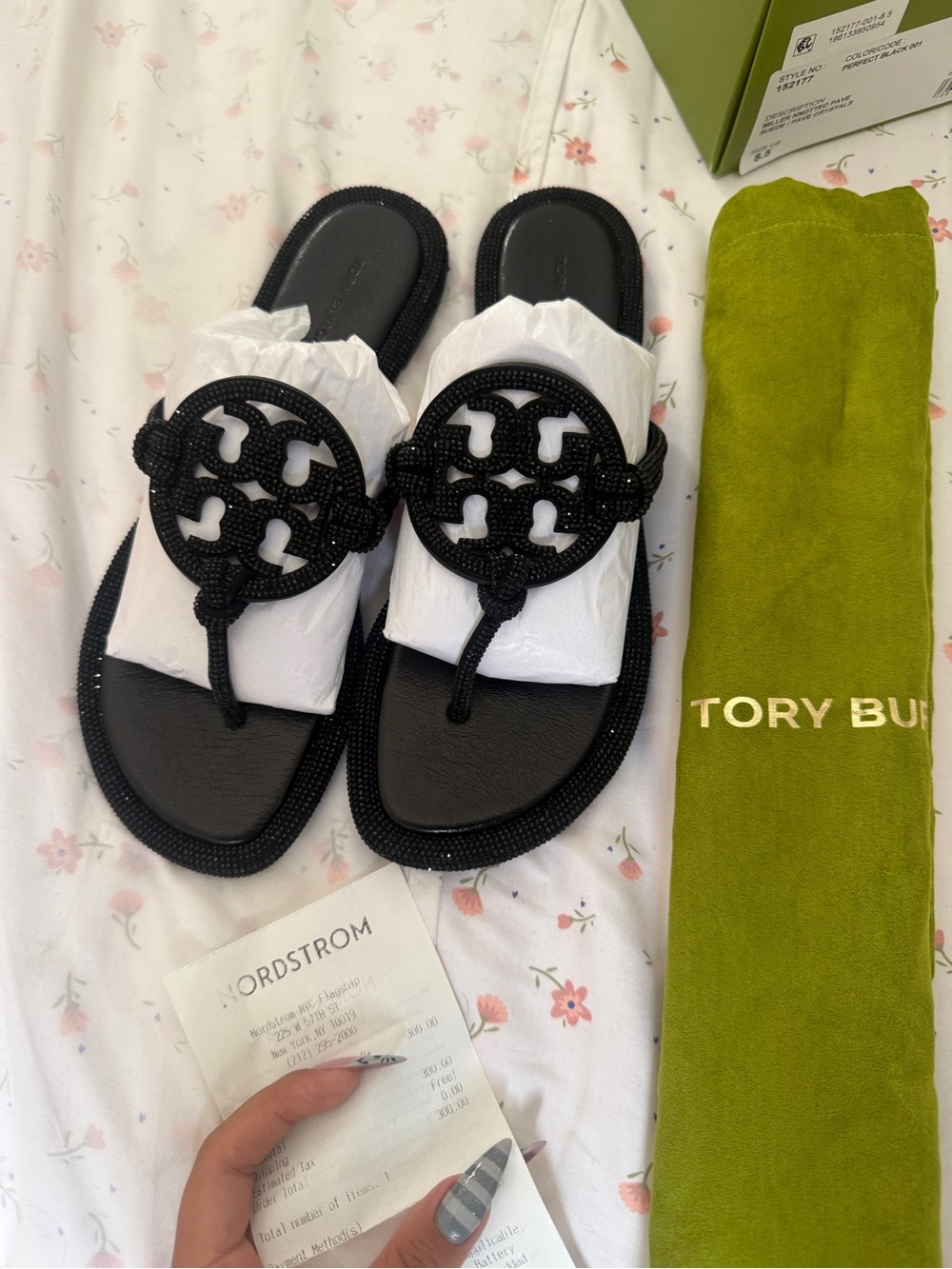 Tory Burch Black Braided Logo Thong Sandals - Picture 3 of 6